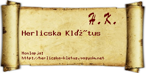 Herlicska Klétus névjegykártya